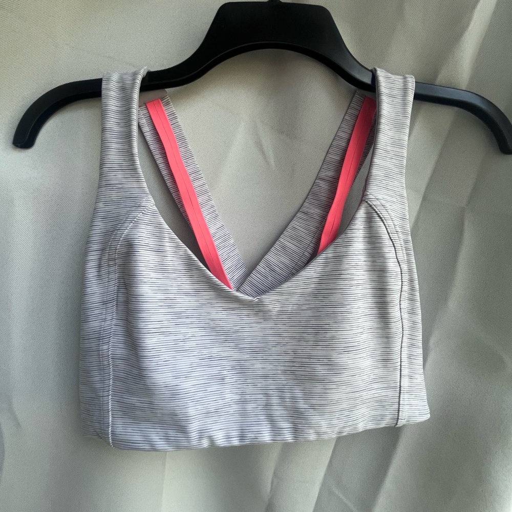 Gray and Pink Lululemon Women's Sports Bra